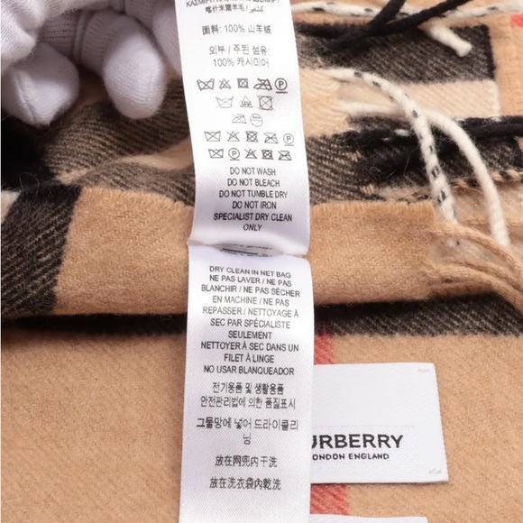 Burberry Beige and Black Plaid Scarf - Picture 4 of 4